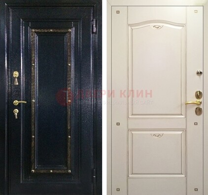 Парадная дверь с золотистым декором ДПР-3 в квартиру в Электростали