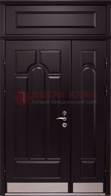 Парадная дверь с металлическими вставками ДПР-47 и фрамугой в Электростали