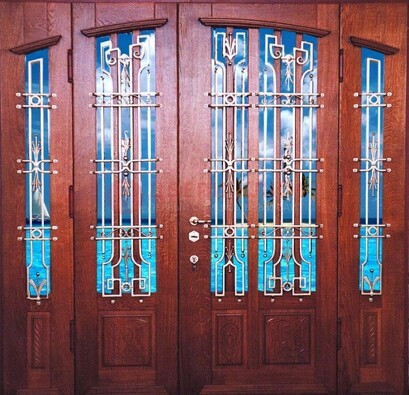 Парадная дверь со вставками из стекла ДПР-55 с шумоизоляцией в Электростали