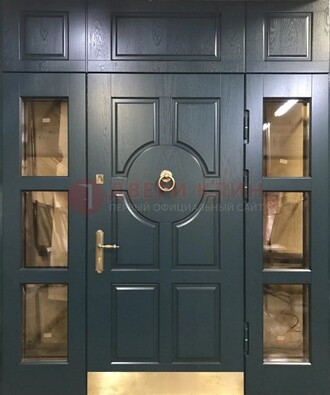 Стальная парадная дверь ДПР-64 со стеклопакетом в Электростали