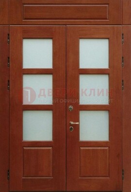 Металлическая парадная дверь со стеклом ДПР-69 для загородного дома в Тосно