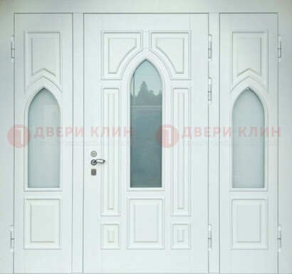 Филенчатая стальная парадная дверь со стеклом ДПР-91 в Сергиевом Посаде