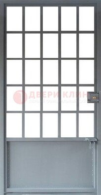 Металлическая решетчатая дверь в сером цвете ДР-7 в Электростали