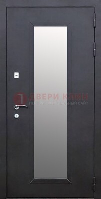 Черная стальная дверь порошок со стеклом ДС-33 в Электростали