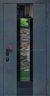 Современная дверь со стеклом для коттеджа ДС-40 в Электростали
