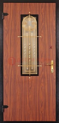 Дополнительная дверь со стеклом и золотой ковкой ДСК-16 в Электростали