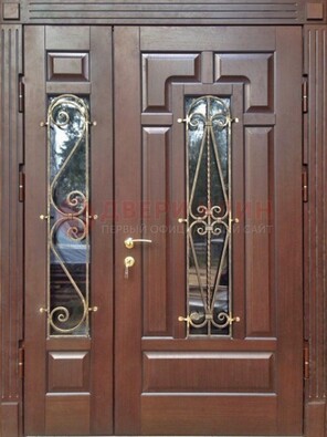 Стальная распашная дверь Винорит стекло и ковка ДСК-274 в Электростали