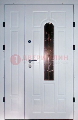 Входная дверь Винорит со стеклом в белом цвете ДСК-277 в Электростали