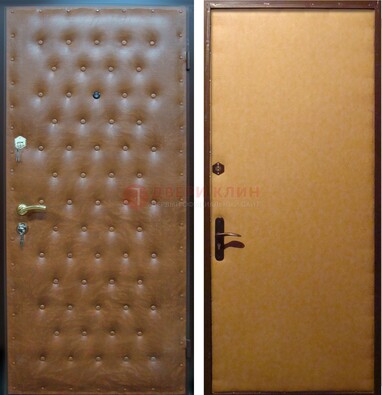 Желтая железная дверь с винилискожей ДВ-2 в Электростали