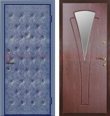 Синяя железная дверь с винилискожей ДВ-39 в Электростали