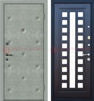 Серая железная дверь с винилискожей ДВ-40 в Электростали
