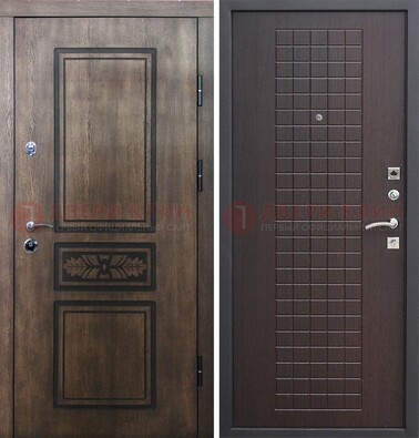 Входная резная дверь Итальянский орех с виноритом МДФ Махагон ДВТ-117 в Электростали