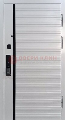 Белая стальная дверь с виноритом ДВТ-160 в Электростали