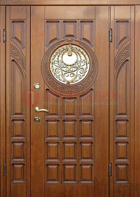 Металлическая филенчатая дверь с виноритом ДВТ-191 в Электростали