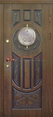 Одностворчатая входная дверь с виноритом и стеклом ДВТ-193 в Электростали
