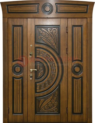 Парадная входная дверь с виноритом и узором ДВТ-194 в Электростали