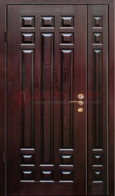 Коричневая металлическая дверь с виноритом ДВТ-20 в Электростали