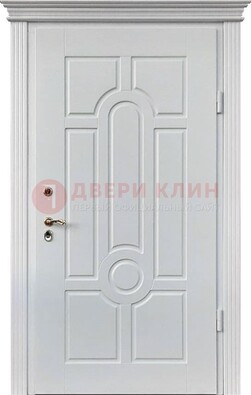 Белая уличная дверь с виноритом для дома ДВТ-247 в Электростали
