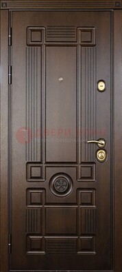 Темная железная дверь с виноритом и рисунком ДВТ-27 в Электростали