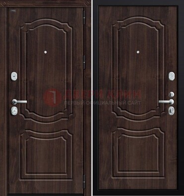 Темная входная дверь с виноритом ДВТ-2 в Ликино-Дулево