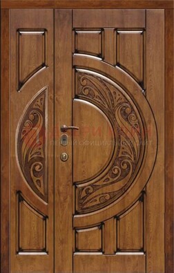 Коричневая входная дверь с виноритом ДВТ-5 в Электростали