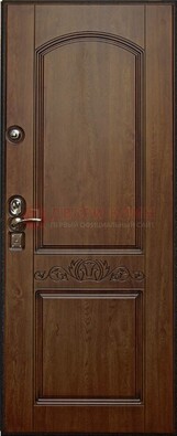 Коричневая железная дверь с виноритом ДВТ-9 в Электростали