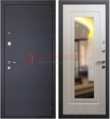 Черная металлическая дверь с зеркалом ДЗ-26 в Электростали