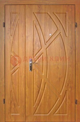 Полуторная металлическая дверь с МДФ золотой дуб ПЛ-17 в Электростали